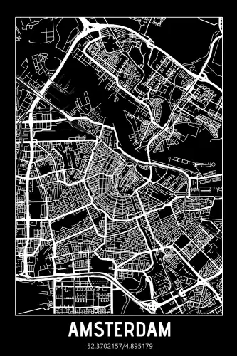 MondiLab Amsterdam NL - Citymap black  (101622)