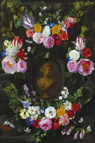 MondiLab Festoon of flowers & bust  (102960)